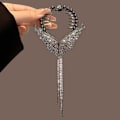 Miniatyrbild 7 av 7: Änglavingar Hårbulle Hårklämmor Kvinnor Flickor Rhinestone Tofs P Gold