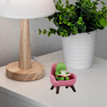 Miniatyrbillede 4 af 5: Sjov frøskulptur til hylde, skrivebordsdekoration frø skrivebordstilbehør perfekt sød frøgave til frøelskere (pink sofa)