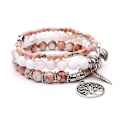Miniatyrbillede 1 af 5: Turkis Jasper & Tibetansk Agat Chakra Perle Armbånd | Strand Ch