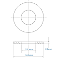 Miniatyrbilde 3 av 4: M10 Metallskiver, 20 stk. Skiver i rustfritt stål, M10 x 30 mm flate skiver, 304 rustfrie stålskiver, Penny-skiver for skruer og muttere