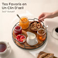 Miniatyrbillede 4 af 5: Lazy Susan Drejeskive - Holdbart Træ 360° Rotation - Stor Lazy Susan Organizer - Skridsikker Base - Køkkenopbevaring