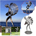 Miniatyrbillede 4 af 5: Sjov have humanoid kinetisk energi have statue vind spinner rustfrit stål papir mand vindmølle indretning udendørs vind skulpturer ornamenter