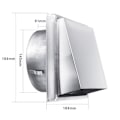 Miniatyrbillede 2 af 5: 150 mm Ventilationsrist i Rustfrit Stål - Vejrbestandig med Kontraventil - Perfekt til Tørretumblere, Emhætter, Ventilation, Udstødningskanaler