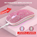 Miniatyrbillede 3 af 5: Bling Dazzling Genopladelig 2.4ghz+5.2 Bluetooth Trådløs Mus Dækket Med