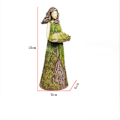 Miniatyrbillede 5 af 5: Pige have statue, harpiks fe skov pige udendørs fuglefoder, grøn