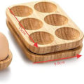 Miniatyrbild 5 av 5: Set med 3 Mini Äggbrickor i Bambu för 18 Ägg, 3 Små Ägghyllor, Premium Rustik Ägghållare i Trä för Avvikande Ägg, Kan Användas i Kökskylskåp