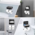 Miniatyrbillede 4 af 5: Vægmonteret toiletpapirholder med opbevaring til to ruller rulleklæbende Toi