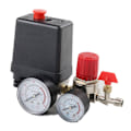 Miniatyrbillede 1 af 5: 220V Luftkompressor Trykafbryder 4 Huller Trykregulator til Luftkompressor med Måler Sikkerhedsventil Fittings 90-120 PSI Luftkompressor Tryk