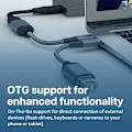 Pikkukuva 4 / 5: USB-C - USB Naaras OTG-sovitin - 5 Gbps siirto - USB-C - USB-sovitin iPhone 16 15, iPad, MacBook Pro/Air, Samsung Galaxy S25/S24/S23/S22/S21