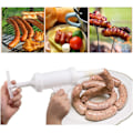 Pikkukuva 2 / 5: Makkarakone, Makkaratyllinki, Makkaratyllinki suppilo, Täyttöputki, Makkarakone, 2 jauhelihasuppilon kanssa, Tee makkaroita