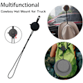Miniatyrbillede 3 af 5: Cowboy Hat Holder, Cowboy Hat Holder til Rejse, Cowboy Hat Opbevaring med Sugekop, Cowboy Hat Holdere til Bil, Macrame Cowboy Hat Holder (59.2*8.7cm)