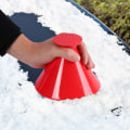 Miniatyrbilde 2 av 5: Isskrapere for bil frontrute, 2 stk magiske bil isskraper, snøskrape for bil, 2 i 1 multifunksjonell kjegleformet, rød og grønn 14*11cm