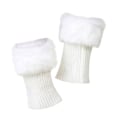 Miniatyrbilde 2 av 2: Kvinners Faux Fur Boot Cuff Korte Pelsbenvarmere Strikkede Jenter Vinter