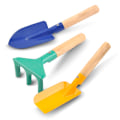 Miniatyrbillede 1 af 5: 3 små haveværktøjer Spids spade Firkant spade Rive 6*21CM blå 6
