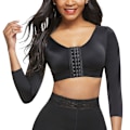 Miniatyrbillede 1 af 2: Kvinder Shapewear Toppe 3/4 Ærme Arm Shaper Front Lukning Kompres