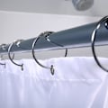 Miniatyrbillede 2 af 5: 12 Bruseforhængsringe med Metalkroge - 50 mm Åbnelig Cirkulær Ring til Gardiner, Badeværelse, Hjem, Arkivskabe - Metallisk Farve