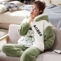 Miniatyrbild 3 av 5: Loungewear Par Pyjamasset Kvinnor Män Vinter Tjocka Pyjamas Sömn