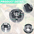 Pikkukuva 4 / 5: 3/8\" Kytkinketjupyöräsarja Stihl 017 018 MS170 MS180 021 023 025 MS210 MS230 MS250 -sahoihin, ADEFOL Ketjupyörä + Kytkinkupu + Laakeri + Kierukkavaihde + Aluslevy +