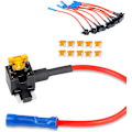 Miniatyrbillede 1 af 5: 10-delt 12V Automotive Ekstra Kredsløbssikring TAP-adapter med 5 Amp