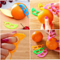 Miniatyrbilde 4 av 4: 100 stk appelsin sitrusfrukt skrellere sitron mandarin kjøkken dings slicer kutter kjøkken dings tilfeldig farge