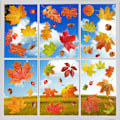 Miniatyrbilde 1 av 4: Vindusdekaler, 6 stykker, lønneblader vindusdekaler, Thanksgiving