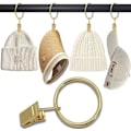 Miniatyrbilde 4 av 5: 30 Gardinringer med Klype, Rustfrie Gardinringer i Rustfritt Stål, Metall Gardinkroker, Gardinstangring for Dusj- og Vindusgardiner (Gol