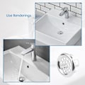 Miniatyrbilde 4 av 4: 4 stk. Overløpsring for baderomsvask, rund vaskepropp/ring & vaskehullsdeksel for avløpsdeksel, overløpsplugg for vask