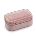Miniatyrbillede 1 af 4: Mini smykkeskrin til rejser, lille smykkeskrin i fløjl til rejser, bærbar smykkeorganisator til ringe, øreringe, halskæder (Blush Peach)-8,5*4,8*4cm