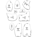 Miniatyrbild 3 av 5: Memory Bear Template Linjal Set(10 PCS), 10 PCS Memory Bear Template R