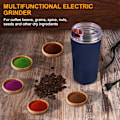 Miniatyrbillede 4 af 5: Elektrisk Kaffekværn, 200W Multifunktionel Kaffekværn med Rustfri Stålblade Elektrisk Kaffekværn Overophedningsbeskyttelse Bærbar Kaffe Gr