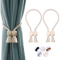 Pikkukuva 2 / 5: Pakkauksia Magneettiset Verhonpidikkeet Käsin Kudotut Puuvillaiset Verhonauhat Verhopidikkeet Verhonpidikkeet Verhoille (Beige, 2)