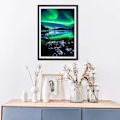 Miniatyrbilde 2 av 4: 5D DIY Diamantkunstsett Landskap, Aurora Diamanter Prikker, Nordlys Maleri Edelsten Kunstsett for Hjemmeveggdekor og Gave 30x40cm