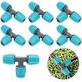 Miniatyrbillede 4 af 5: 20 stk, 16mm Pigtrådsrør Fittings Drypvanding Fittings Rør Tee Konnektor