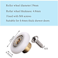 Miniatyrbillede 4 af 5: Pakke med 4 udskiftningsskydedørsruller 19mm diameter (19mm-4stk)
