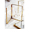 Miniatyrbilde 2 av 5: Gullfarget Bilde Ramme - 4 * 6 tommer Dobbel Folding Glass Ramme for Presset Blomst