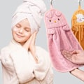 Miniatyrbillede 3 af 5: 6 stk. Børnehåndklæder til badeværelset, Fingertip badehåndklæder med Hangi