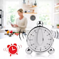 Miniatyrbillede 3 af 5: 60 minutters køkkenur, mekanisk timer til madlavning, bagning, visuelle nedtællingspåmindelser, vækkeur, rustfrit stål timer til projekter