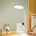 Miniatyrbilde 1 av 2: LED-skrivebordslampe for barn, astronaut søt liten skrivebordslampe med USB-lading