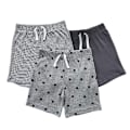 Miniatyrbild 1 av 5: Pojkars babybomullspull-on shorts, set om 3 grå för 18 månaders längd