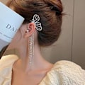 Pikkukuva 2 / 4: Fairy Sparkling Crystal Pearl Butterfly Ear Cuff Clip Earring Wrap Cra