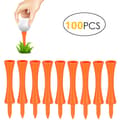 100-pakks golf-tees i plast, Castle Small Long Orange Step Down, uknuselige