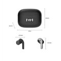 Pikkukuva 3 / 3: Korvan sisäiset urheilukuulokkeet, langattomat Bluetooth-kuulokkeet 5.3, LED-näyttö, musta