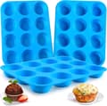 3-pakning muffinsform - minimuffins - muffinsbrett - bakeform - blå