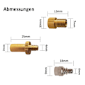 Miniatyrbillede 5 af 5: Cykelventil Adapter Sæt, Presta Ventil til Schrader Ventil til Presta Ventil C