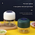 Miniatyrbillede 4 af 4: 100ml Mini USB Elektrisk Kødhakker Hvidløgspresser Grøntsagshakker Køkken Madhakker - Grøn, 18.8*18.8*9.5cm
