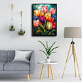 Miniatyrbild 3 av 4: 5D Blomster Diamantkonst Kit för Vuxna Nybörjare Ädelstenskonst Full Borr Diamantprickar Tulpan Konst för Vuxna Hem Väggdekor Gåvor 30x40cm