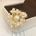 Miniatyrbillede 3 af 4: Perle Skaller Blomster Broscher til Kvinder Mode, Elegant Kostume Smykker