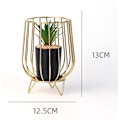 Miniatyrbillede 5 af 5: Jern Blomsterpot Pottede Sukkulente Planter Kunstige Pottede Blomster Bonsai Ornament