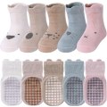 Pikkukuva 1 / 5: 5 paria taaperon liukueste sukat, joissa on pidot, vauvansukat lapsille, tytöille ja pojille, M, 1-3-vuotiaille, beige, sininen, kahvi, khaki, vaaleanpunainen