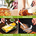 Miniatyrbilde 5 av 5: Pizzasaks, Pizzakutter Pizzakutter Rustfritt Stål Pizzakutter, Multifunksjonell Kjøkkensaks for Kutting av Pizza, Pasta og Paier